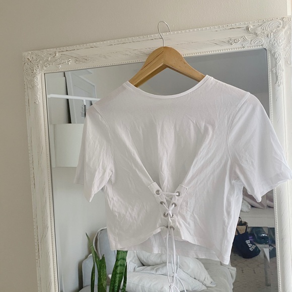 Zara White Corset Tee - Picture 1 of 5